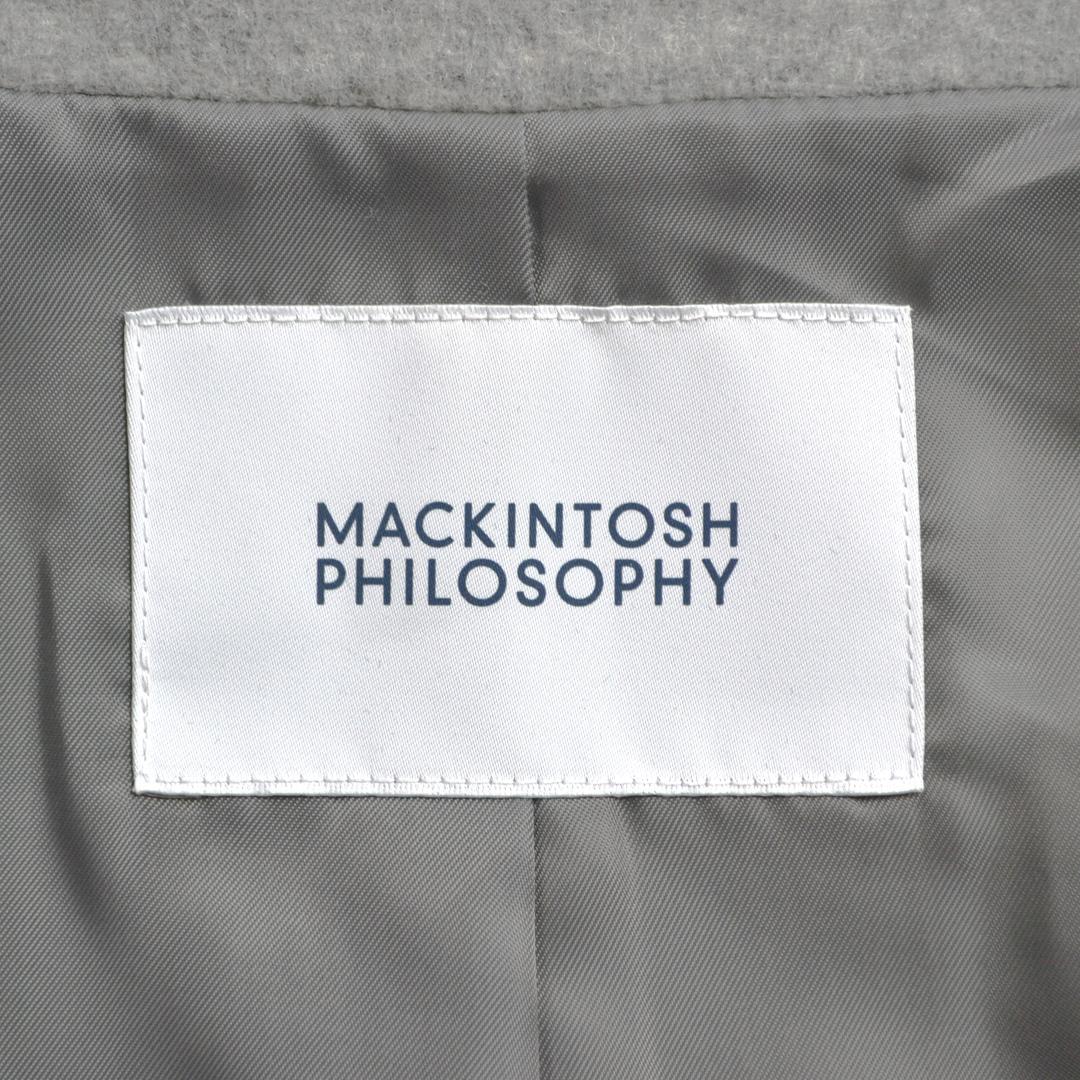 【極美品】MACHINTOSH PHILOSOPHY ウール混ノーカラーコートS