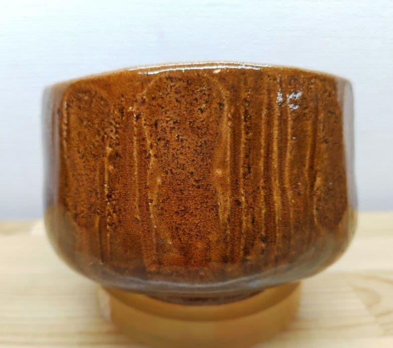 送料込【逢絢亭】茶道具 茶碗 大樋焼 飴釉 ３８の内 １０代大樋長左衛門 共箱