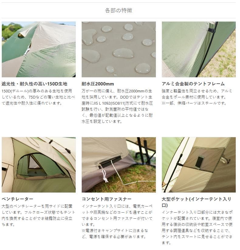 DOD ザ・ワンタッチテントM キャノピーポールセット
