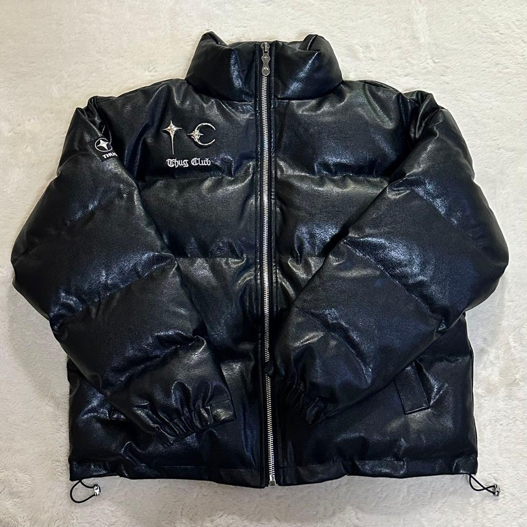 即日発送　thug club ダウンジャケット　サグクラブ　Mサイズ　レザー