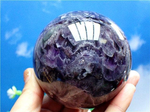 天然～愛の守護石～夢幻紫水晶アメジスト丸玉B89G1/167G04D
