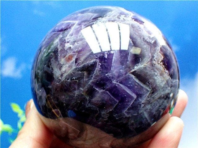 天然～愛の守護石～夢幻紫水晶アメジスト丸玉B89G1/167G04D