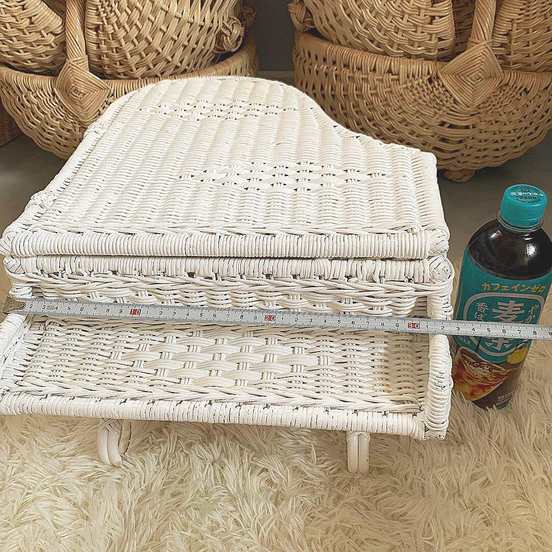 グランドピアノ風 小物入れ 籘カゴ ラタン バスケット