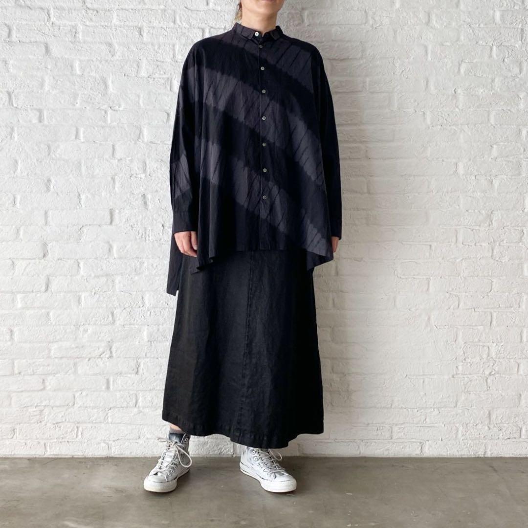 パドカレ　インドオーガニックコットン　有松絞り　竜巻流水絞りブラウス