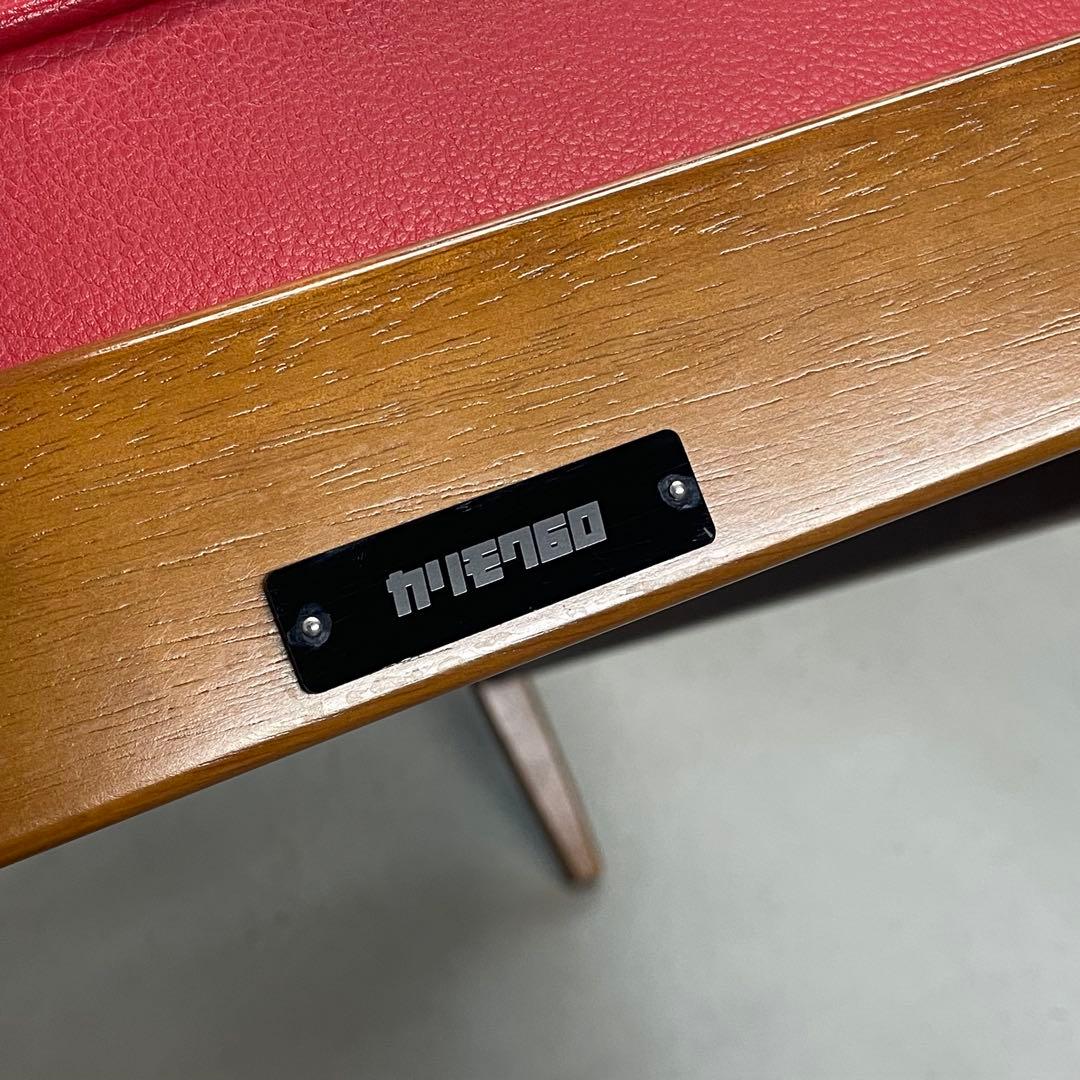 【カリモク60】Kチェア 2シーター 張り替え レッド ビンテージ ソファ