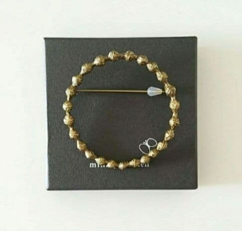 新品☆ミナペルホネン タンバリン ブローチ antique gold