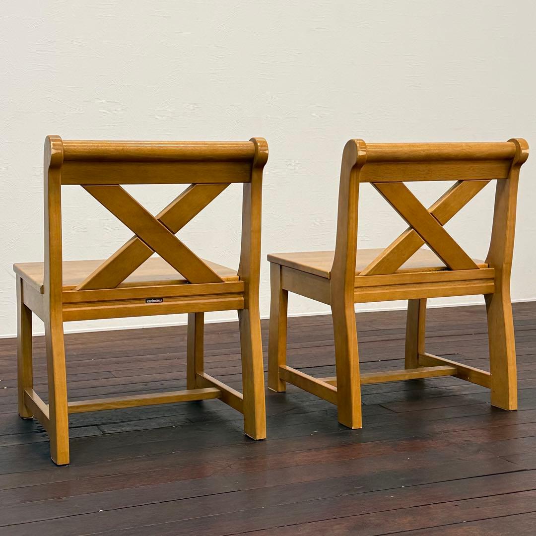 H21K44a karimoku RUSTIC ダイニングチェア 2脚セット