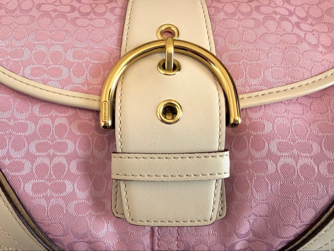 COACH ピンク ホワイト ショルダーバッグ