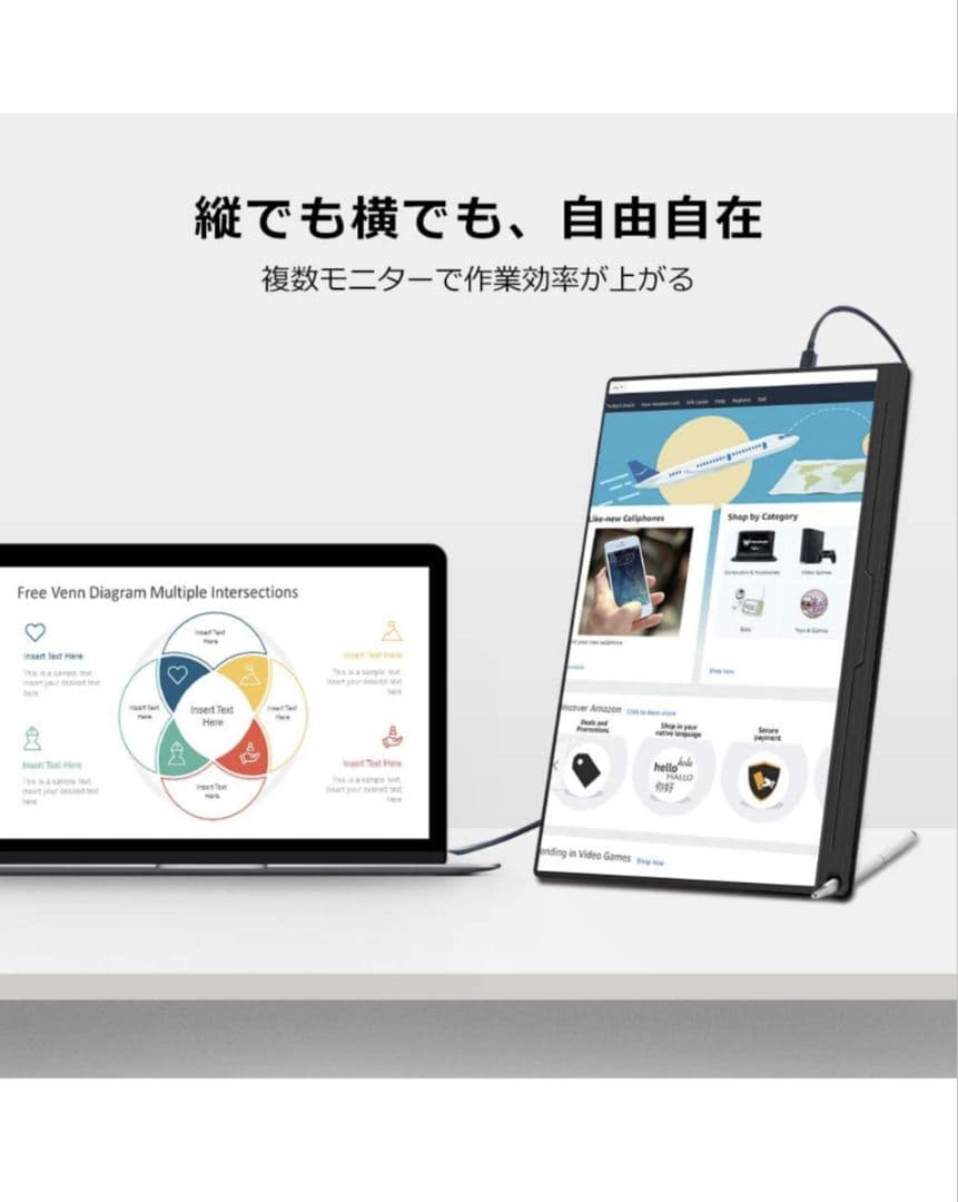 EVICIV　15.6型モバイルディスプレイ　ブラック