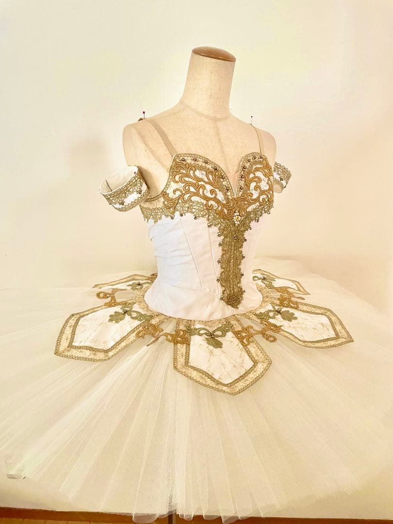 バレエ衣装　Sサイズ　ゴールド×ホワイト