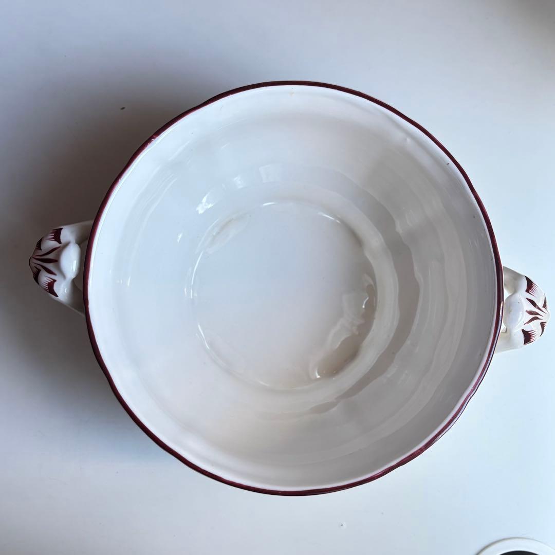 フランス アンティーク リュネヴィル K&G スーピエール 蓋付ボウル 花柄