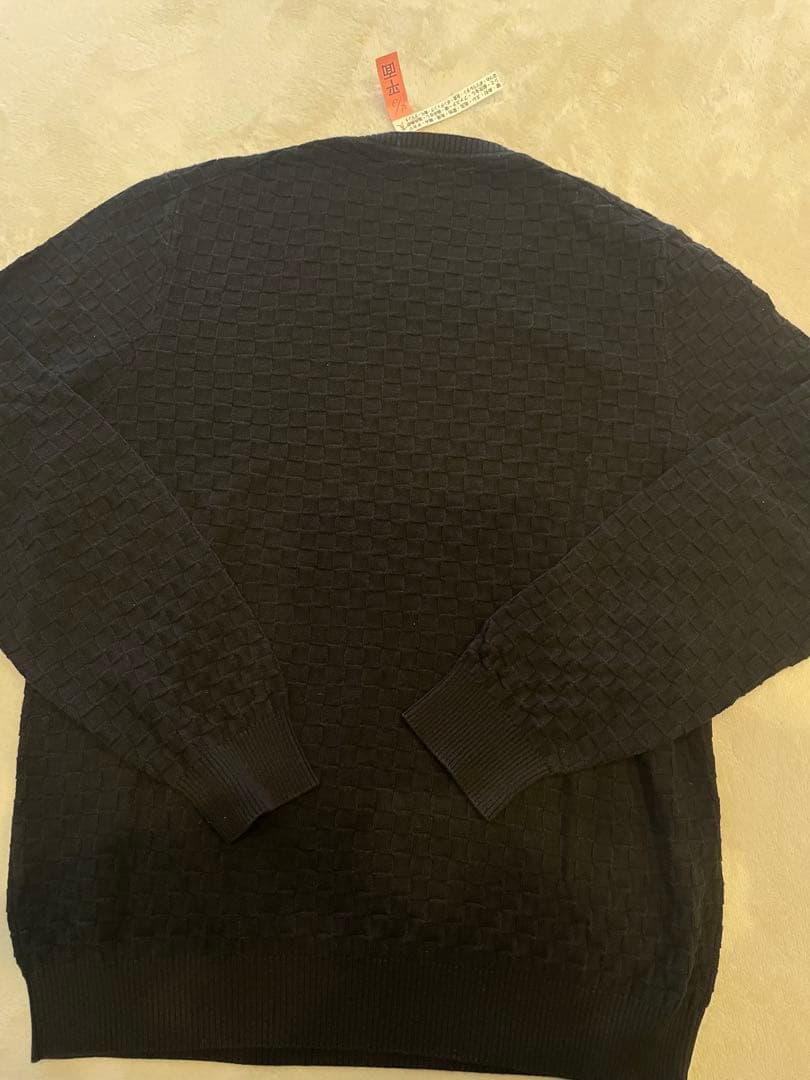 LOUIS VUITTON ブラックダミエ柄　ニットセーター　　XL