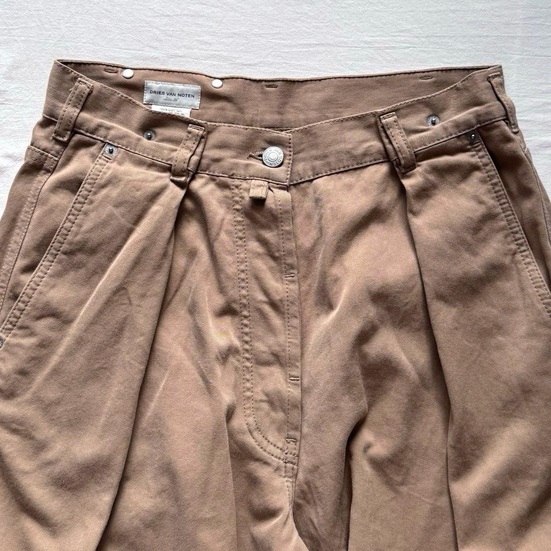 【DRIES VAN NOTEN】タックワイドパンツ チノパン 36 ワイドチノ