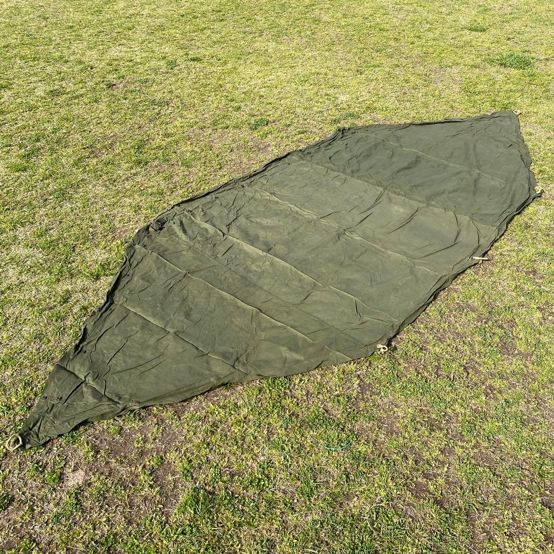 か*ん様 USパップテント④　アメリカ軍　軍幕　 ハーフシェルター２枚　ポール・