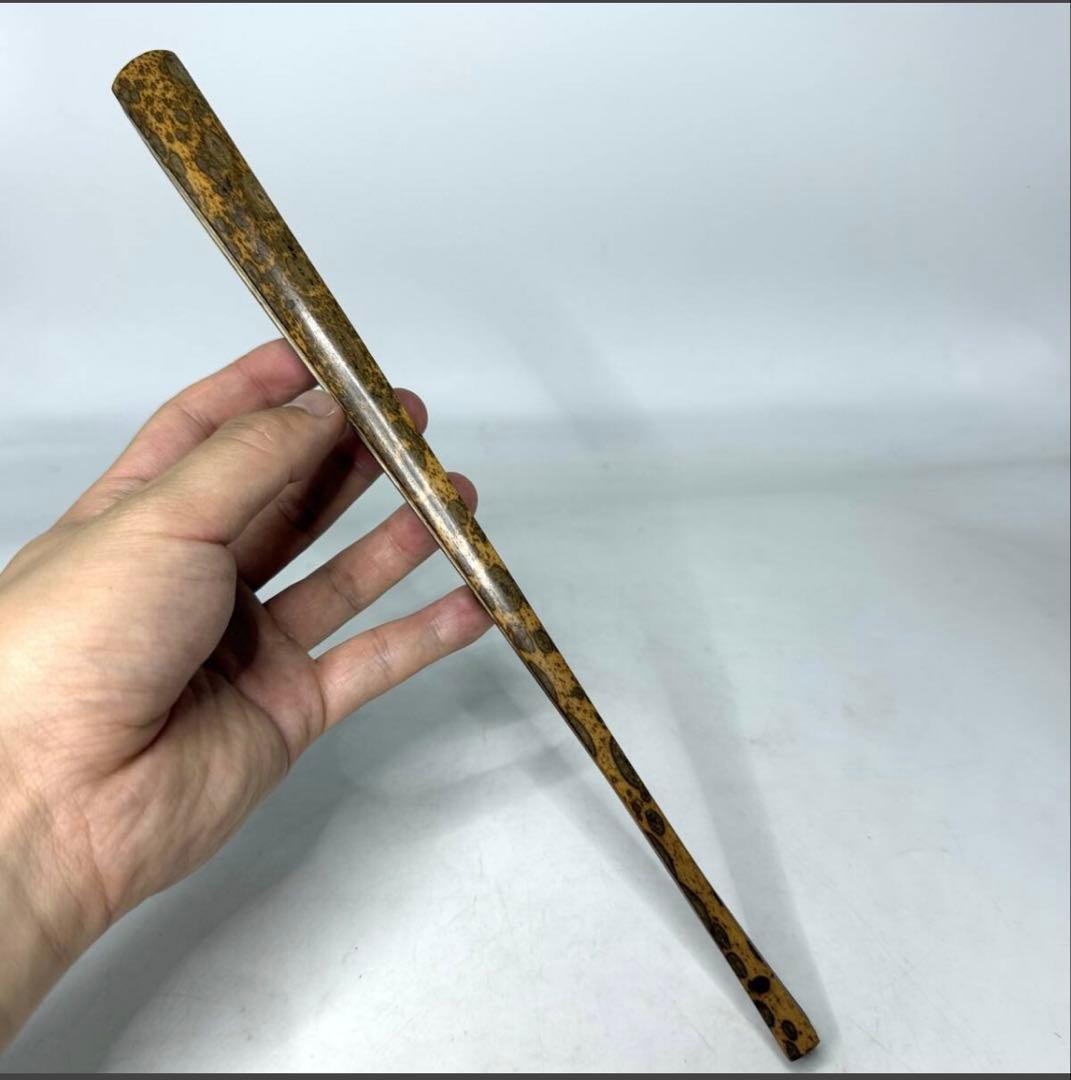 時代物 旧家整理品 扇子 斑竹扇骨 紙本肉筆 金夢石在銘、在印有り 古物保証