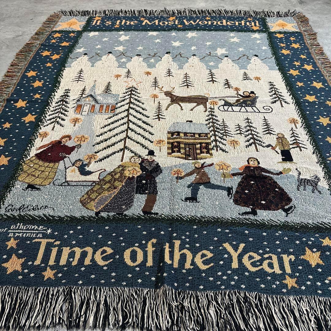 クリスマス　マルチ・ソファカバービンテージラグ　160x132