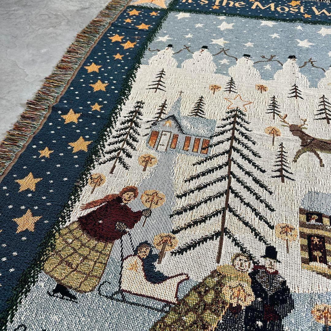 クリスマス　マルチ・ソファカバービンテージラグ　160x132