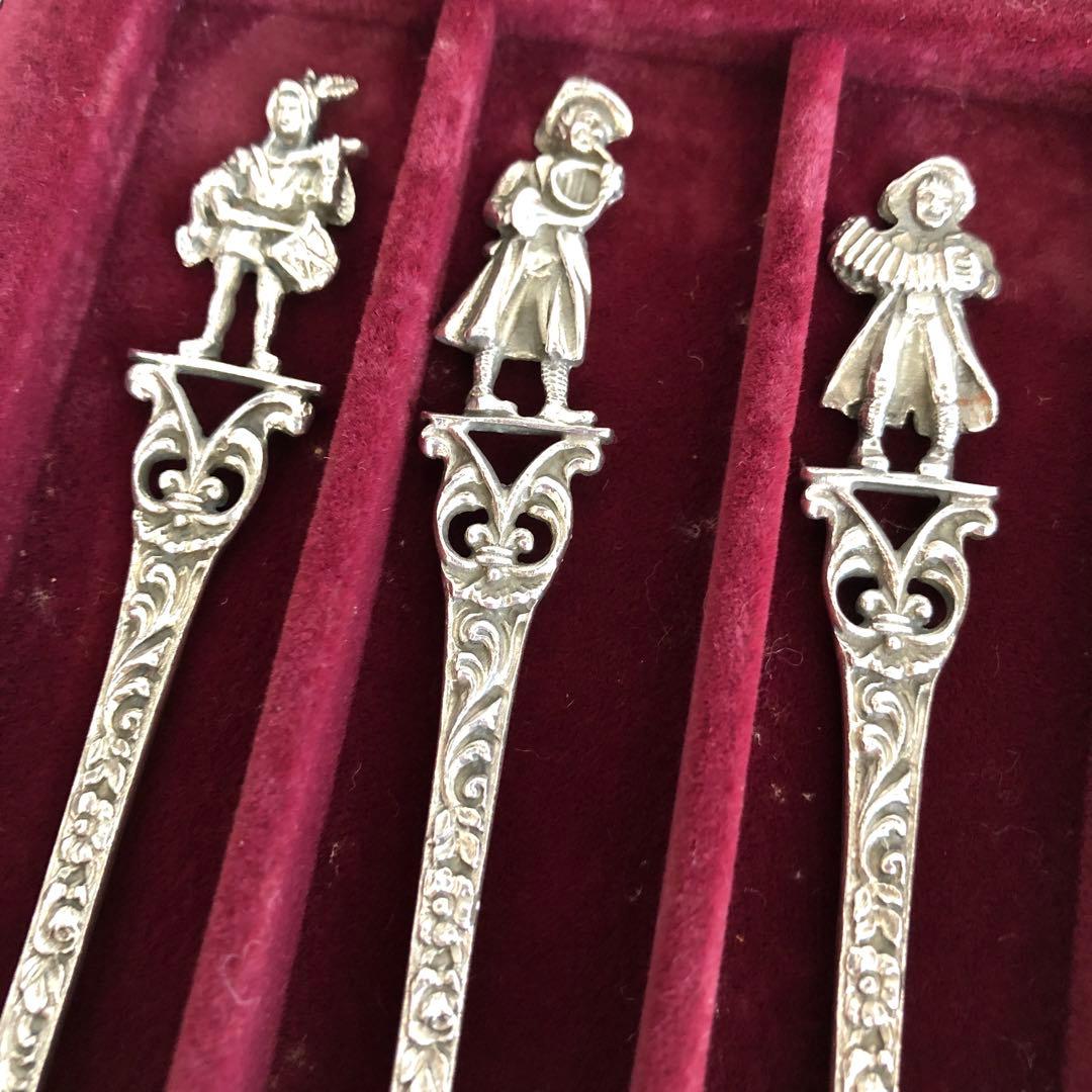 クリストフウィドマン　シルバー925 フォーク6客セット　中世の音楽家　純銀製