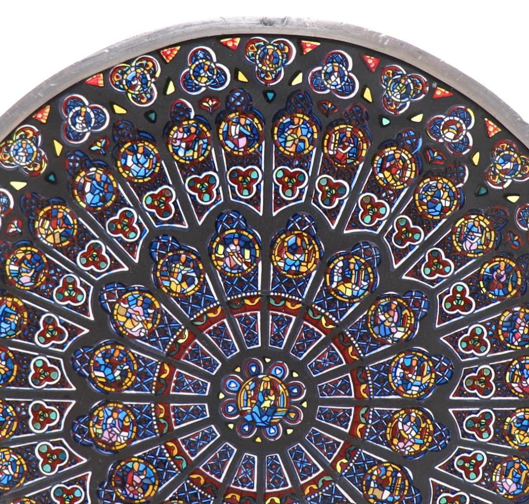 ノートルダム大聖堂 ヴィンテージ ステンドグラス 北のバラ窓 ローズ パリ 教会