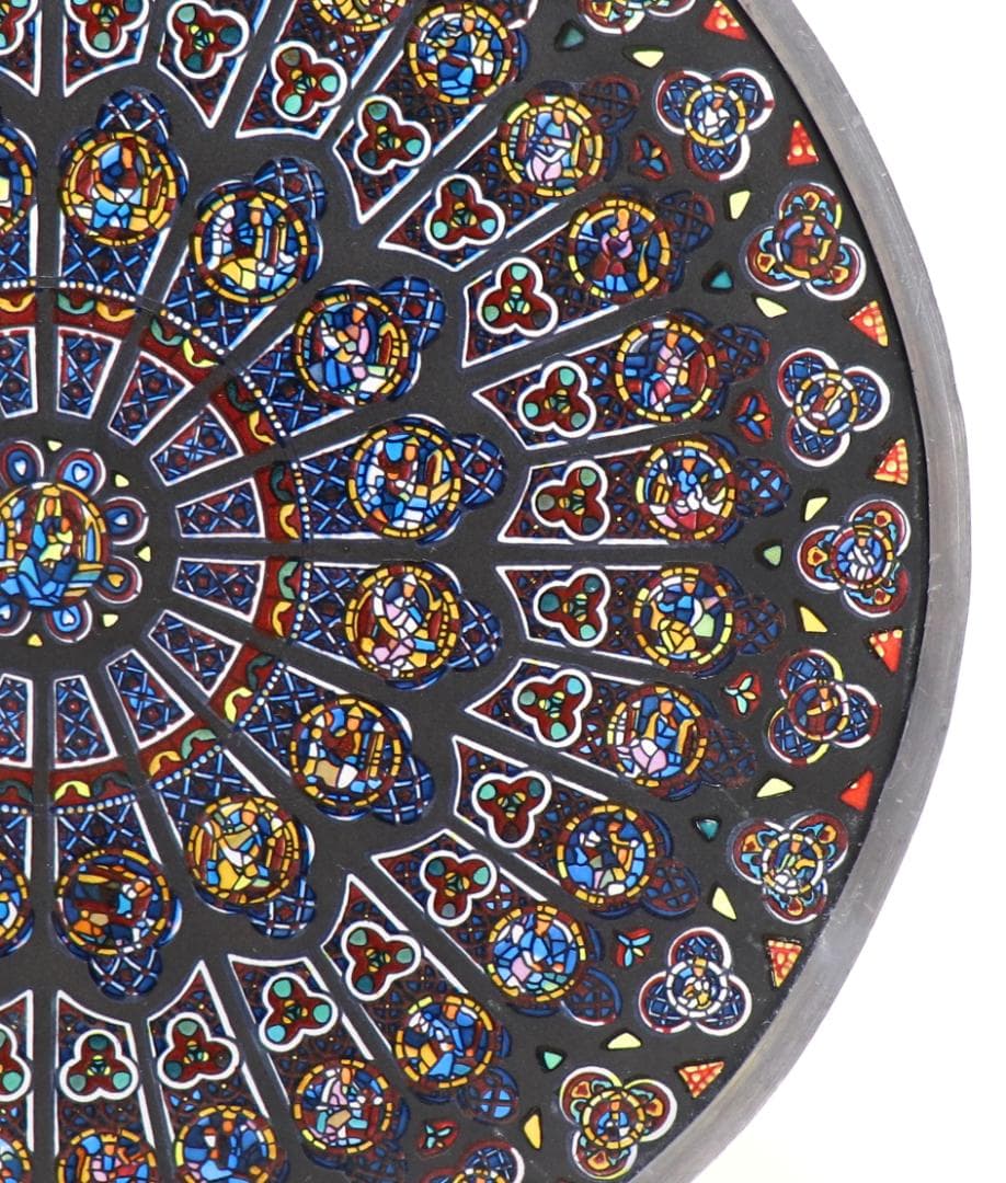 ノートルダム大聖堂 ヴィンテージ ステンドグラス 北のバラ窓 ローズ パリ 教会