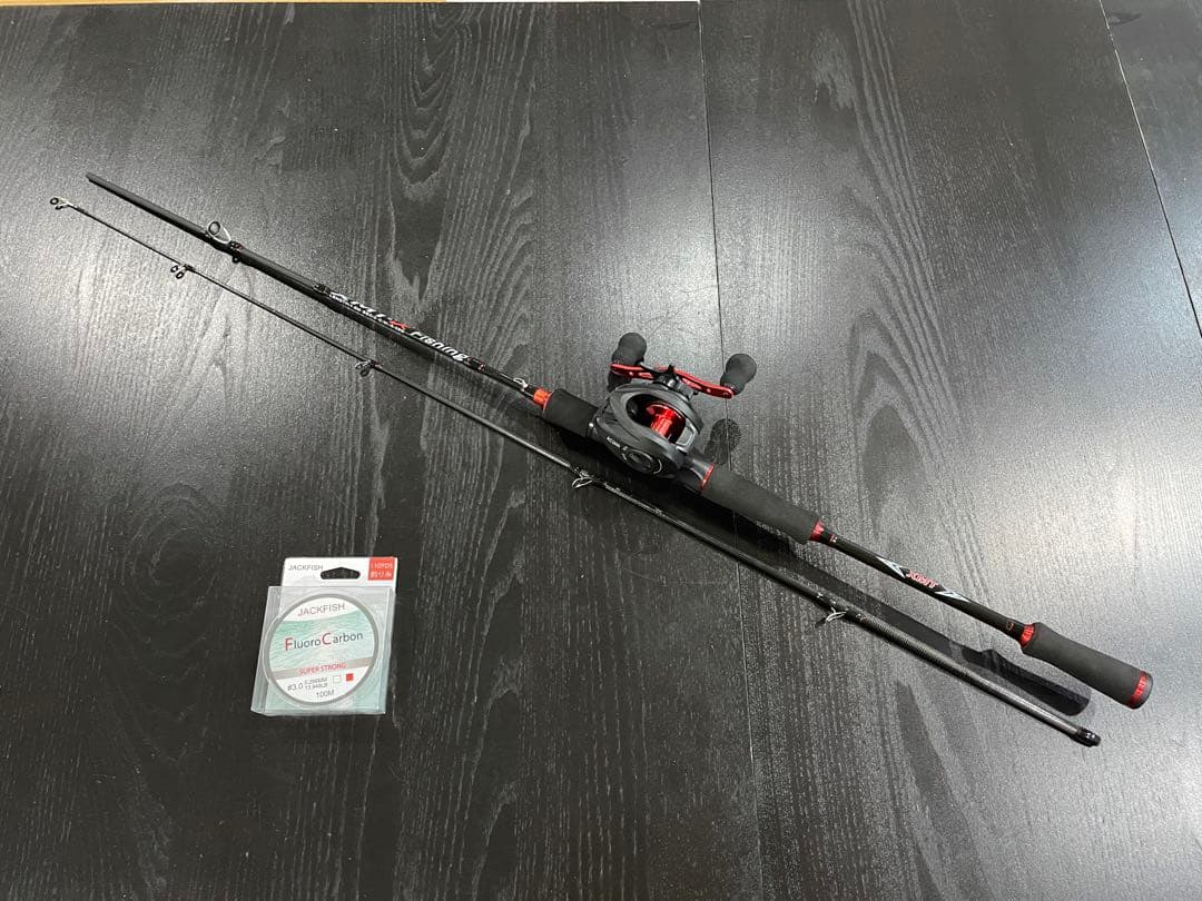 バス釣り2セット・ベイトロッド&リール(右巻)スピニングロッド&リール・ライン付