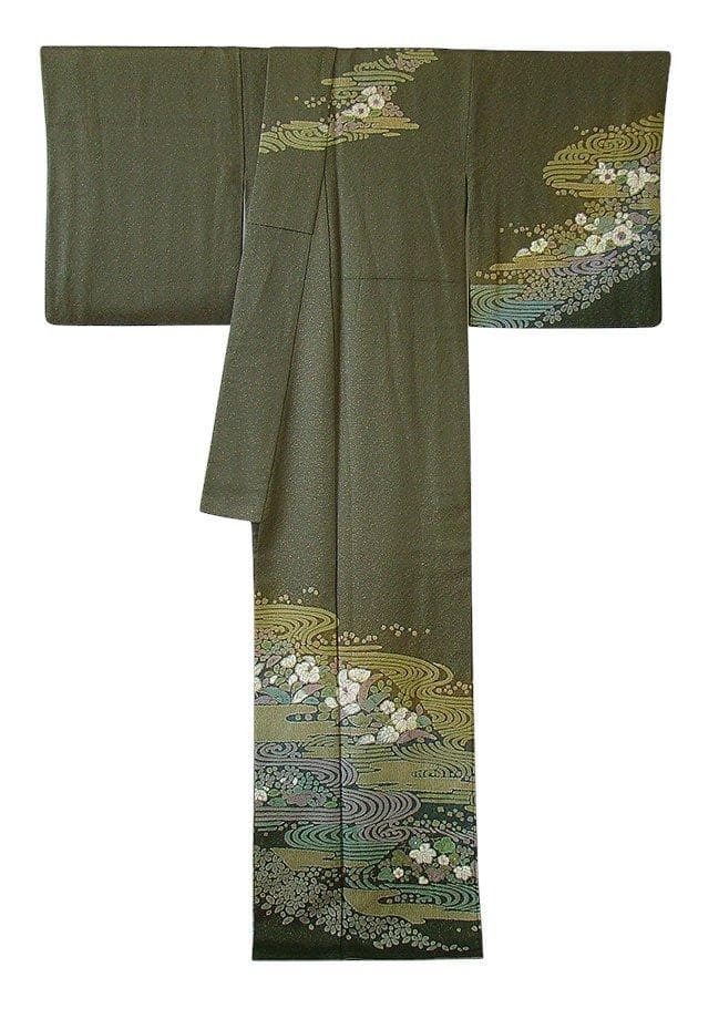 秀逸品 縮緬地 金通し地 おぼろ染 訪問着 正絹 HH2111ruemiko様専