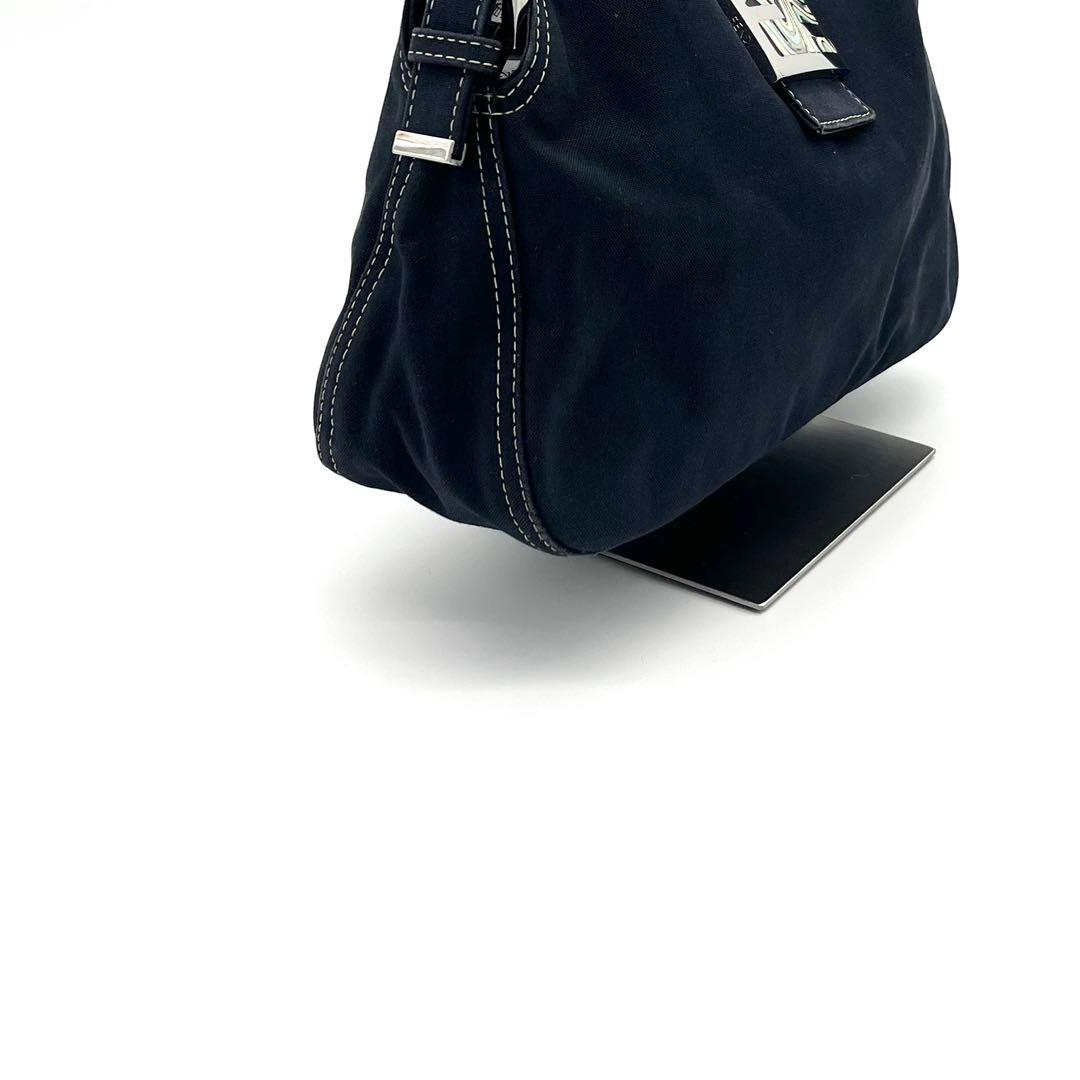 FENDI フェンディ マンマバケット マーブル デニム ショルダーバック 濃紺