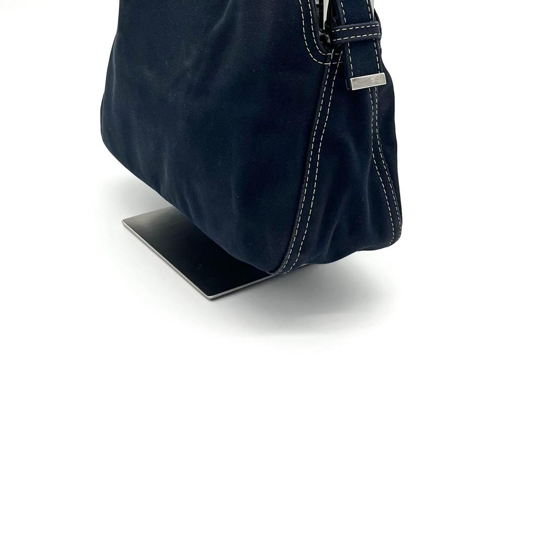 FENDI フェンディ マンマバケット マーブル デニム ショルダーバック 濃紺