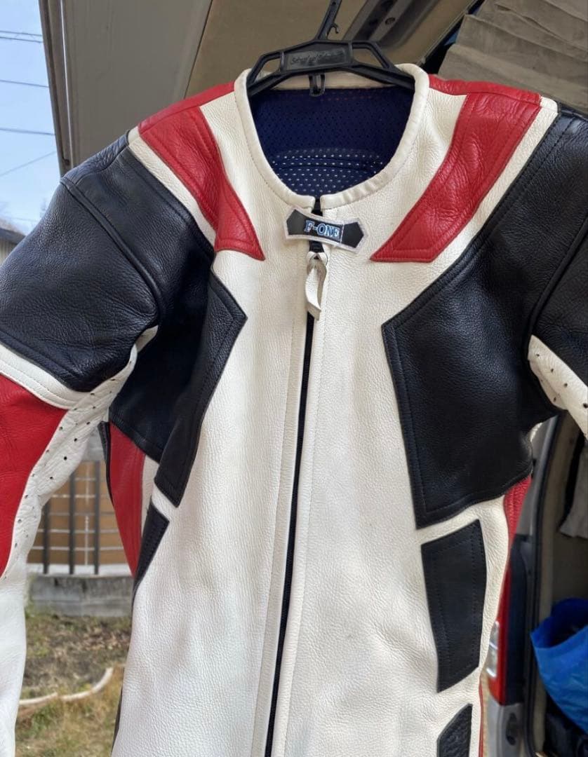 レーシングスーツ　バイク　革ツナギ　 L サイズF-ONE