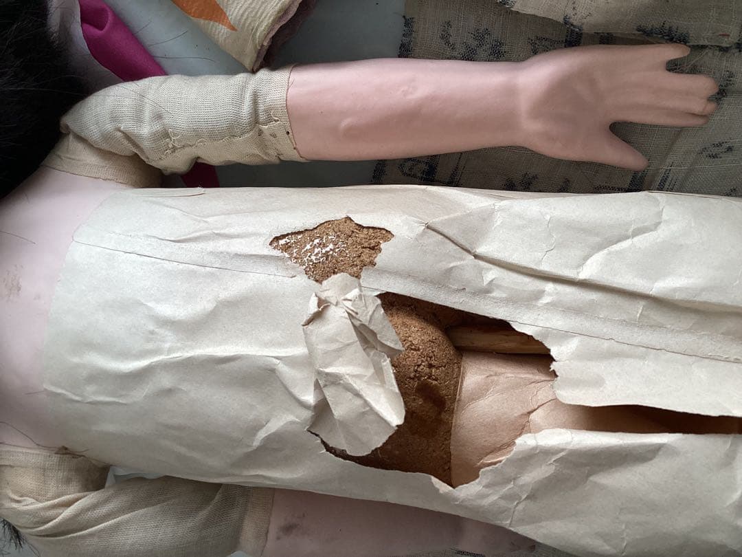 市松人形 74cm 花月斎？　石黒製作　綿入り着物　抱き人形　吹子付き