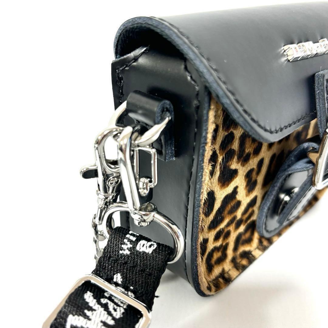 新品 ドクターマーチン 5インチ サッチェルバッグ ブラック レオパード 豹柄