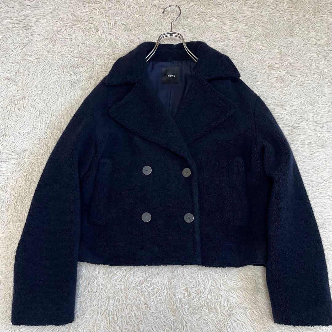 【極美品】セオリー 定価7万 22AW TEDDY FLEECE ボアPコート