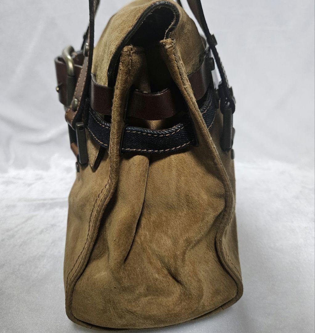 【美品】DOLCE & GABBANA スエードデニムハンドバッグ ヴィンテージ