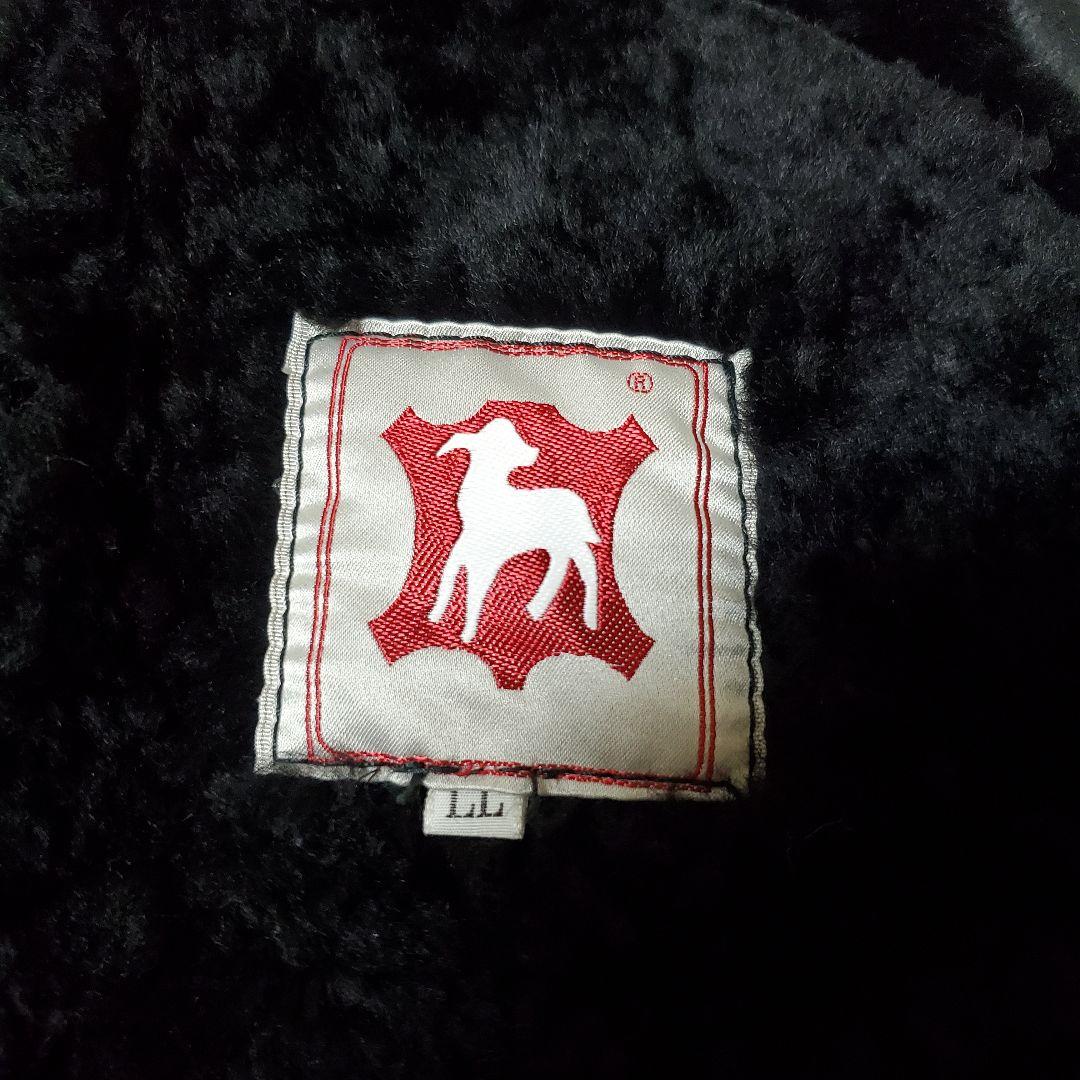 極美品 ブルガリア製 リアルムートンベスト 羊革 ラムレザー XL 黒