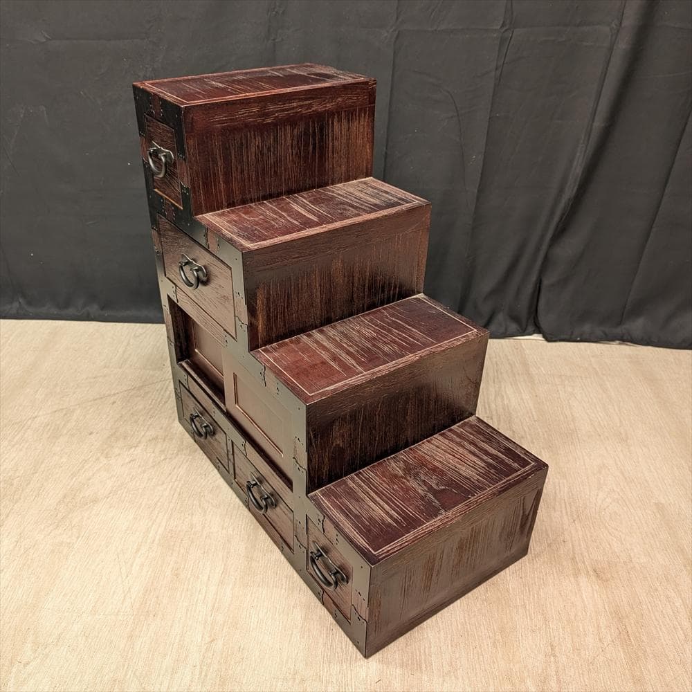 美品　階段箪笥　時代箪笥　和箪笥　整理箪笥　タンス　チェスト　引き出し　小振り