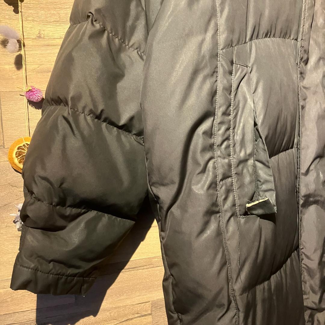 asics　ベンチコート　XA728N　ダウン70%/黒/フード　サイズL