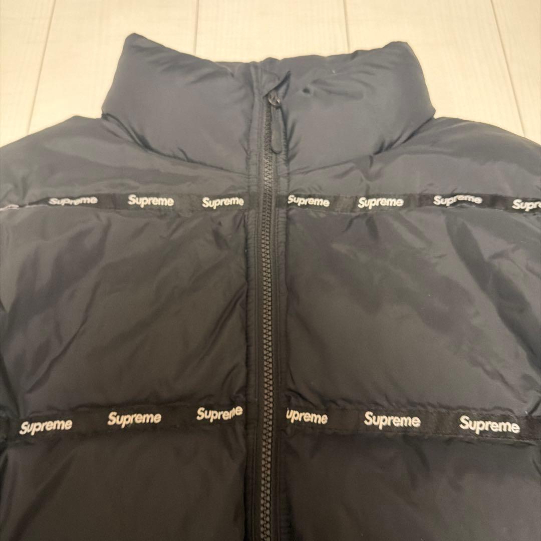 高品質！Supreme logo tape puff jacket ダウン L