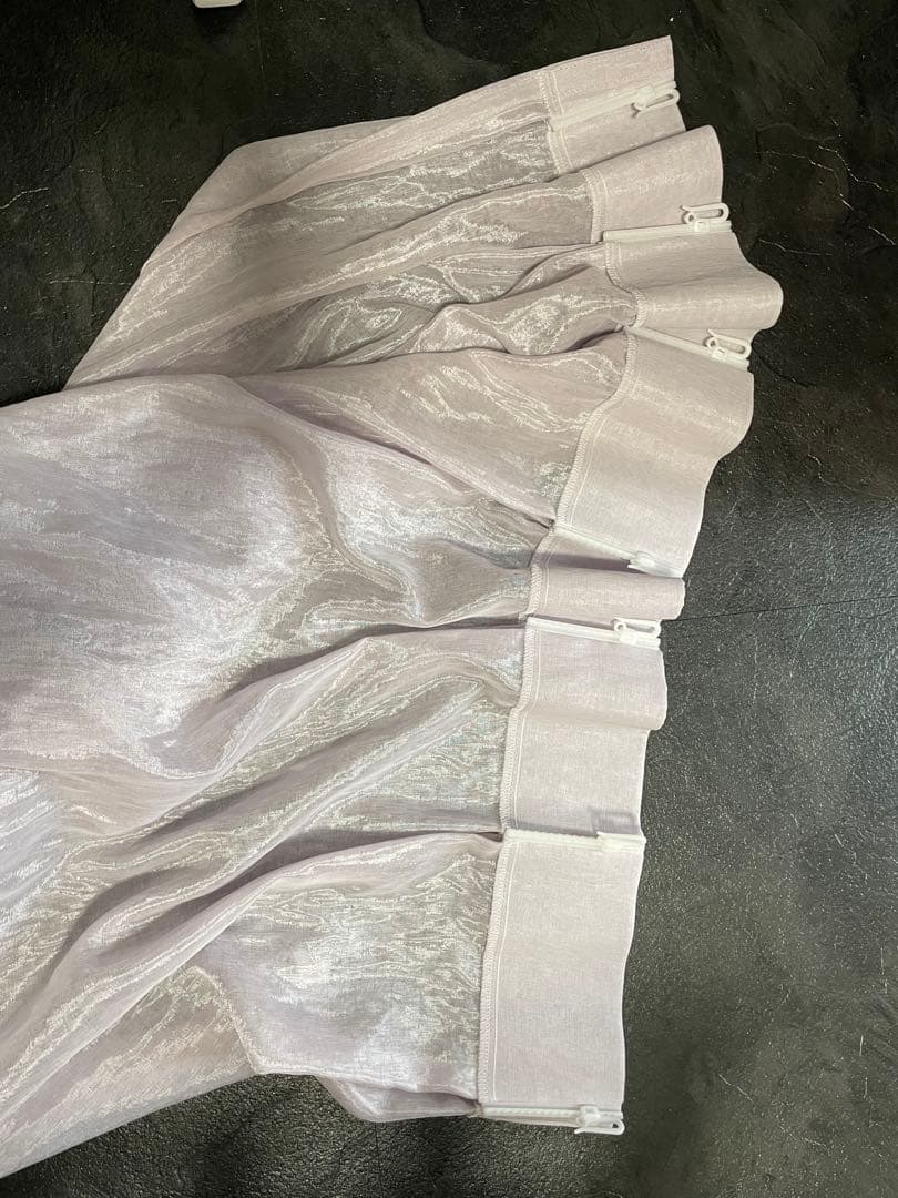 薄紫色 プリーツデザイン レースカーテン