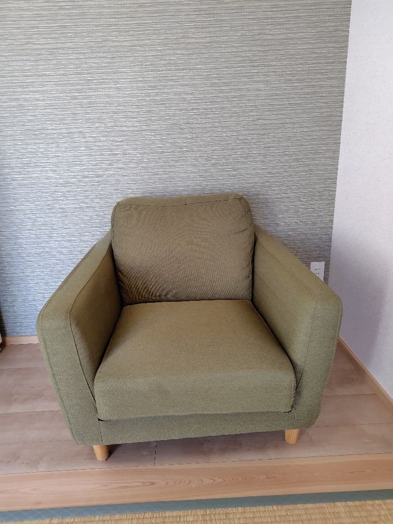 【雪男】1人がけソファー LAURU グリーン