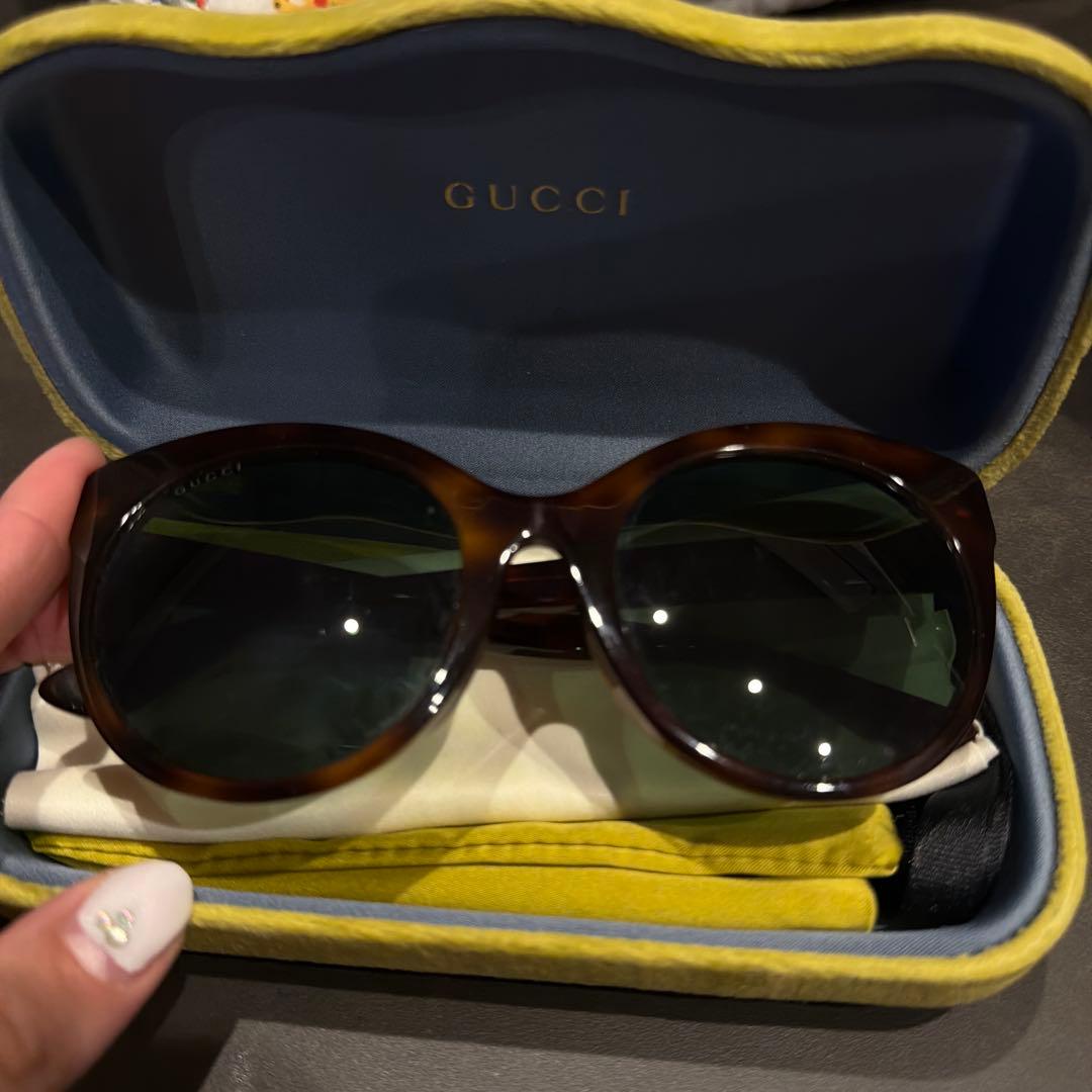 M GUCCI ブラウンラウンド型サングラス