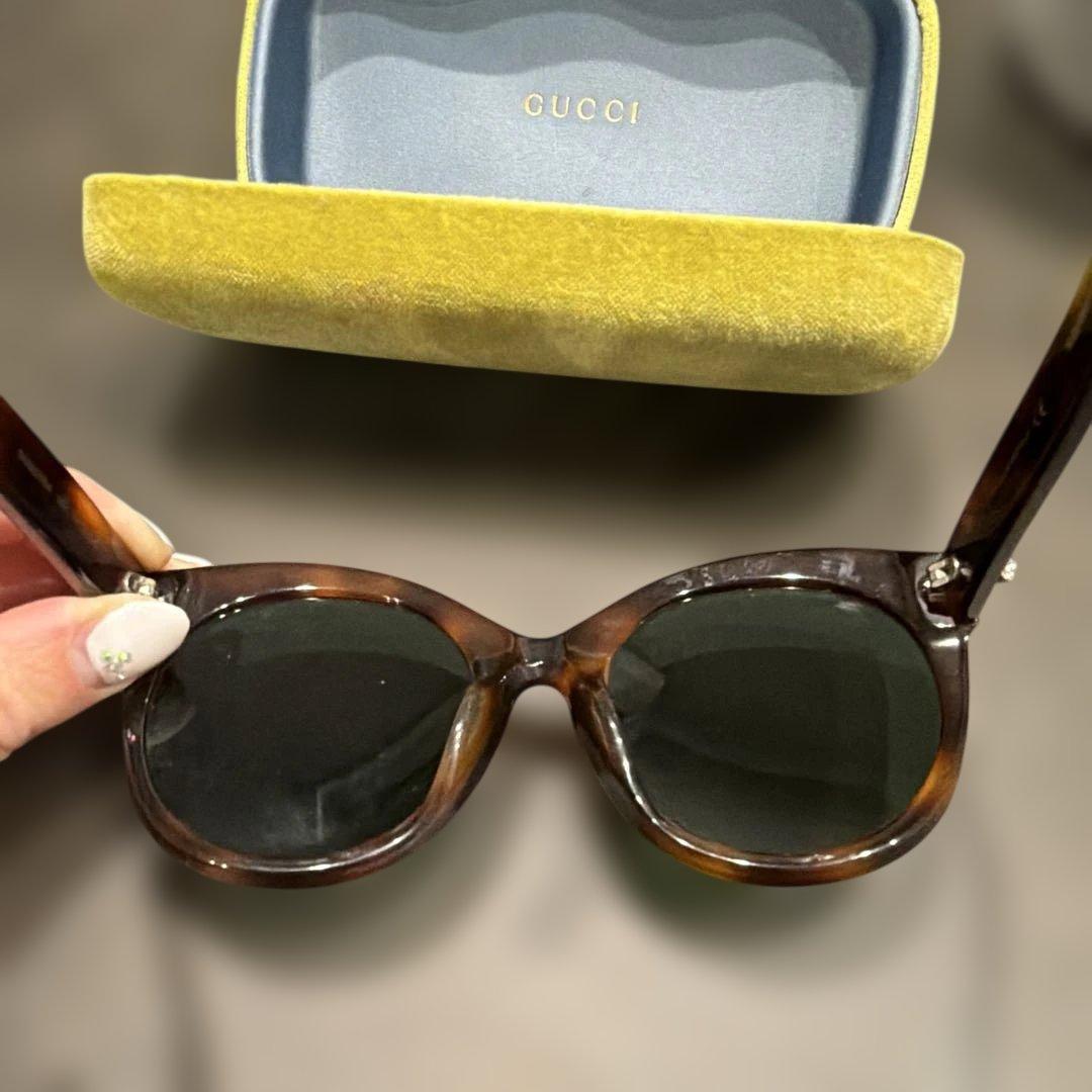 M GUCCI ブラウンラウンド型サングラス