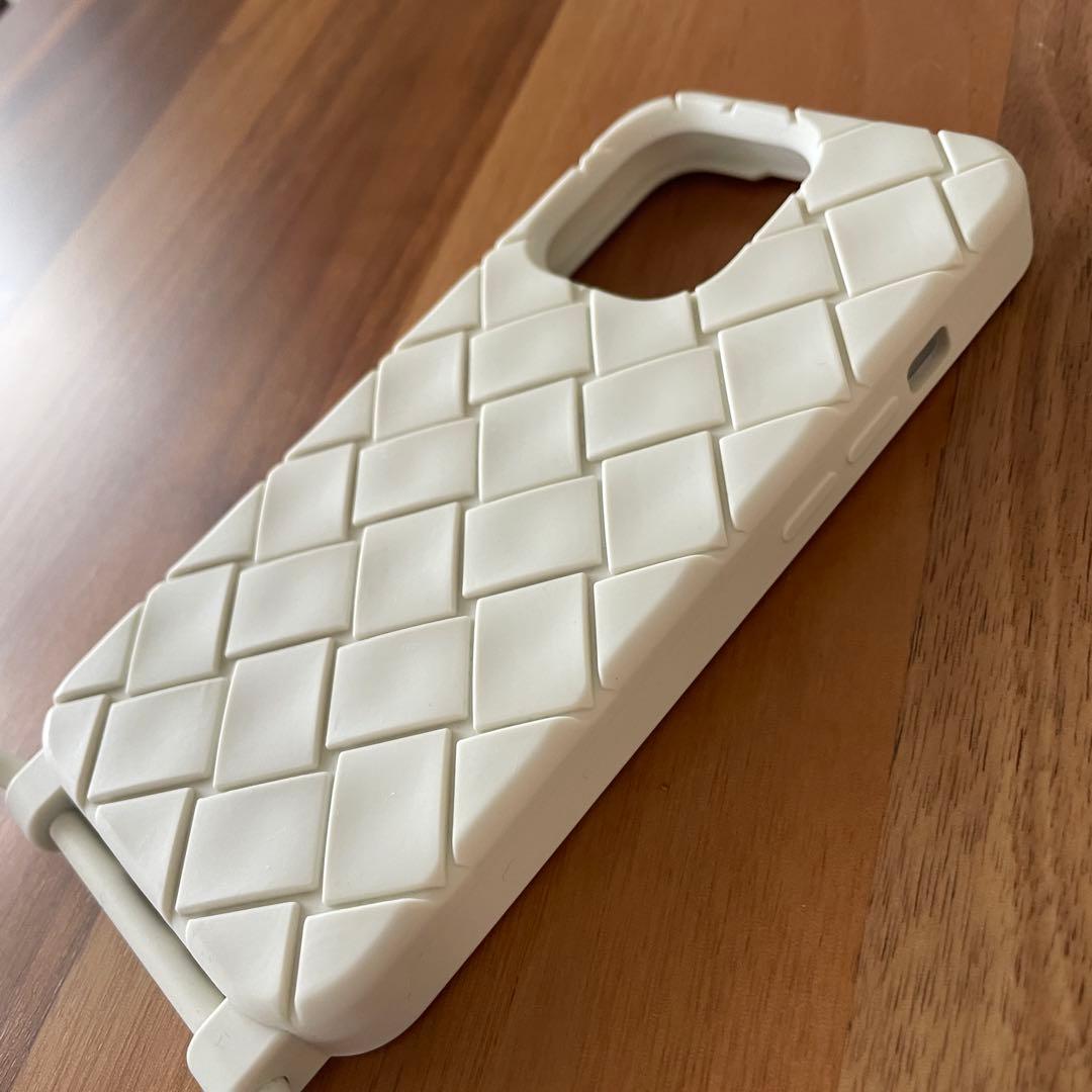 新品BOTTEGA VENETA IPhone13pro ラバーテックケース 白