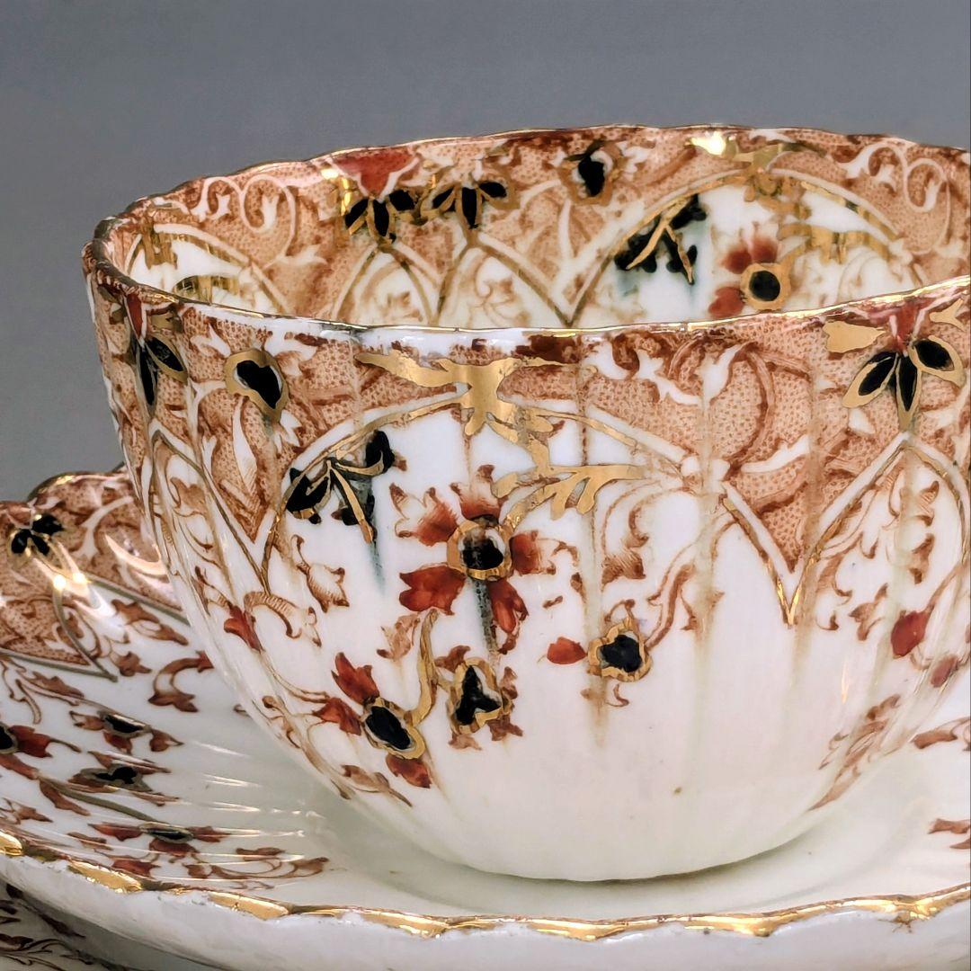 英国アンティーク　サミュエルラドフォード　1800年代トリオ　カップ＆ソーサー