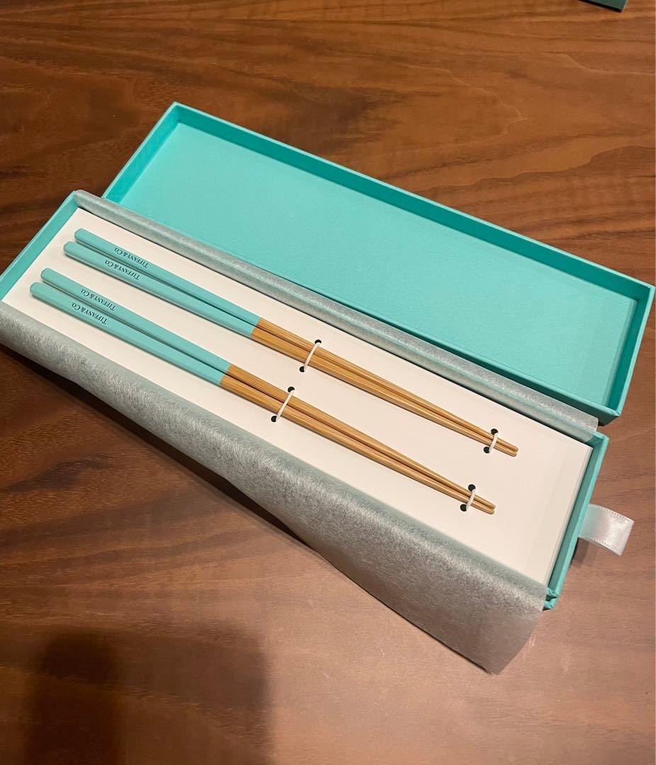 Tiffany ティファニー ペア 食器 箸 / 婚姻届・ショッパー付き