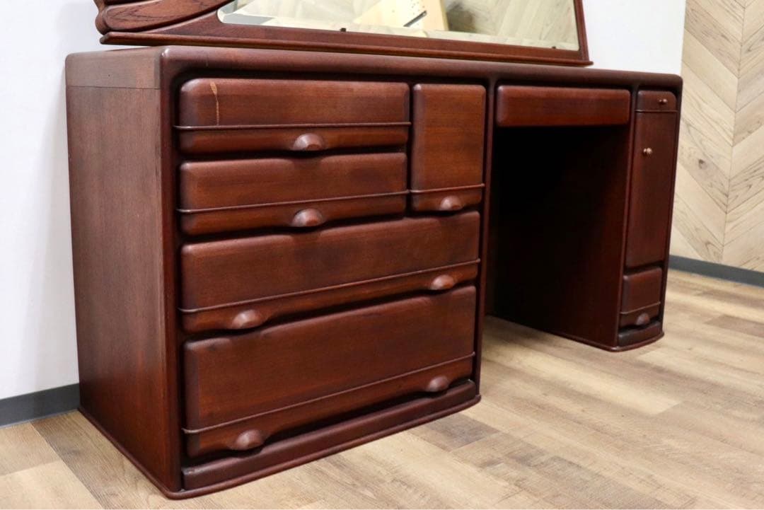 GMGK280○工房家具 和製ヴィンテージ ドレッサー 鏡台 化粧台 メイク台