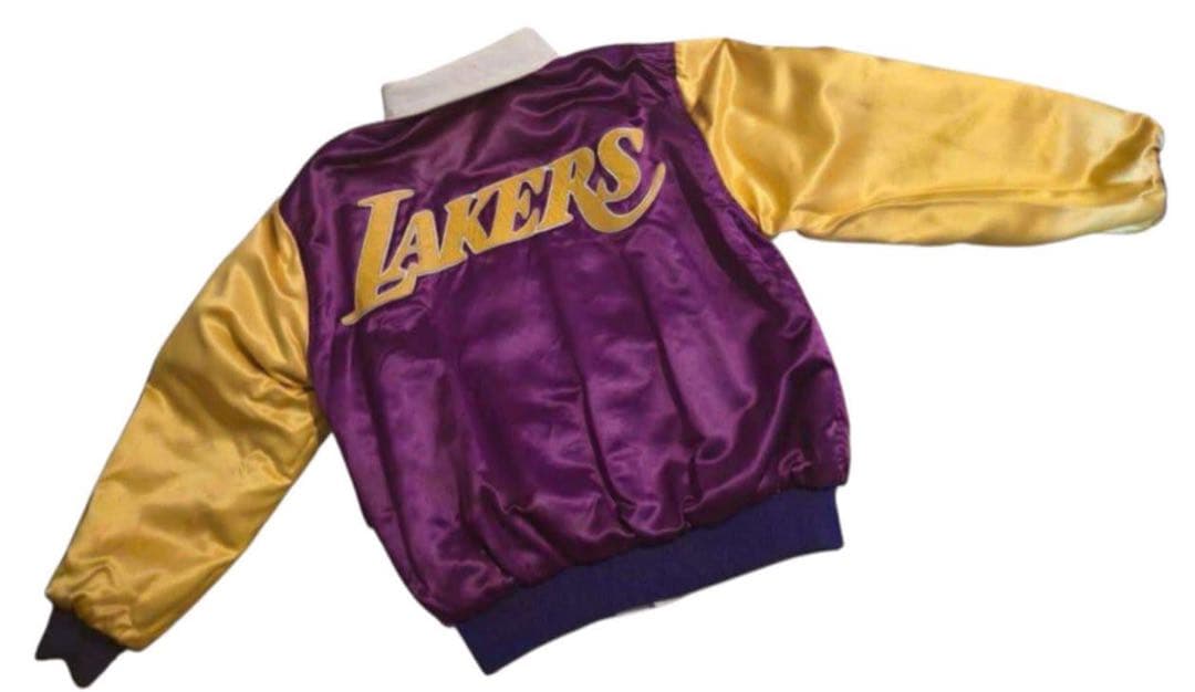 LAKERS ボンバージャケット ホワイト/パープル/イエロー