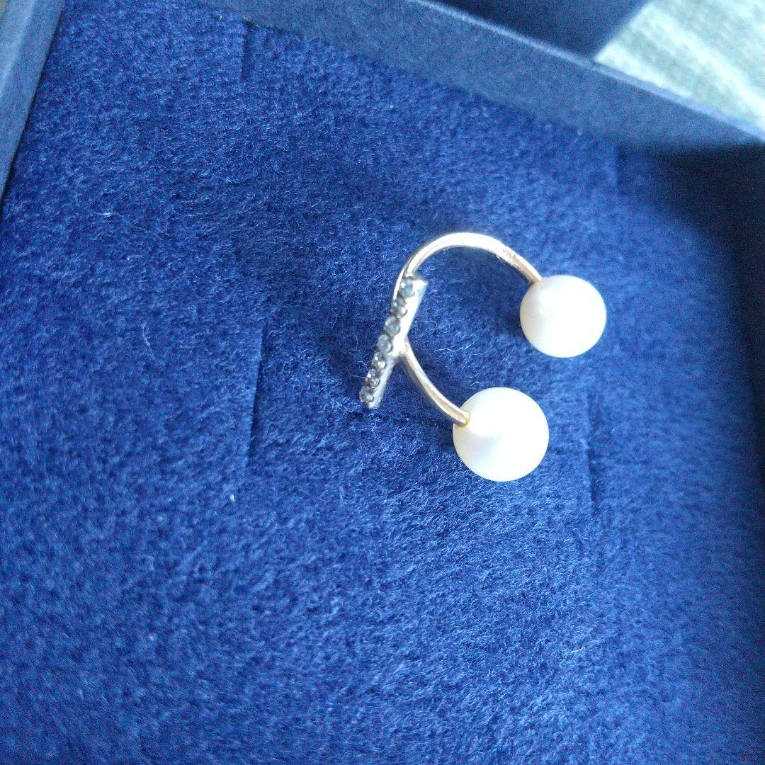 ナチュラリ ジュエリ K10 ダイヤバー イヤーカフ　　ゴールド