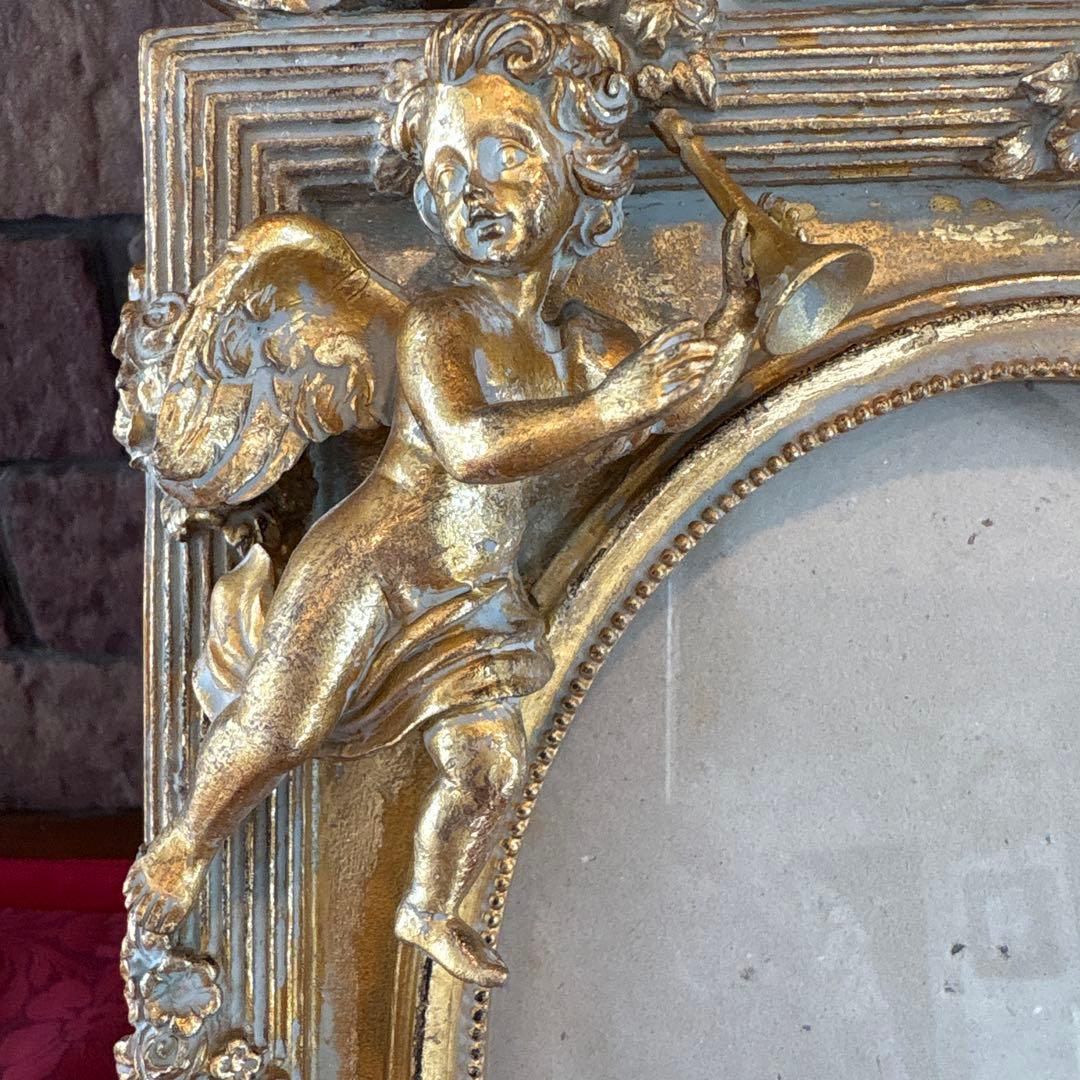 金色の天使付きフォトフレーム