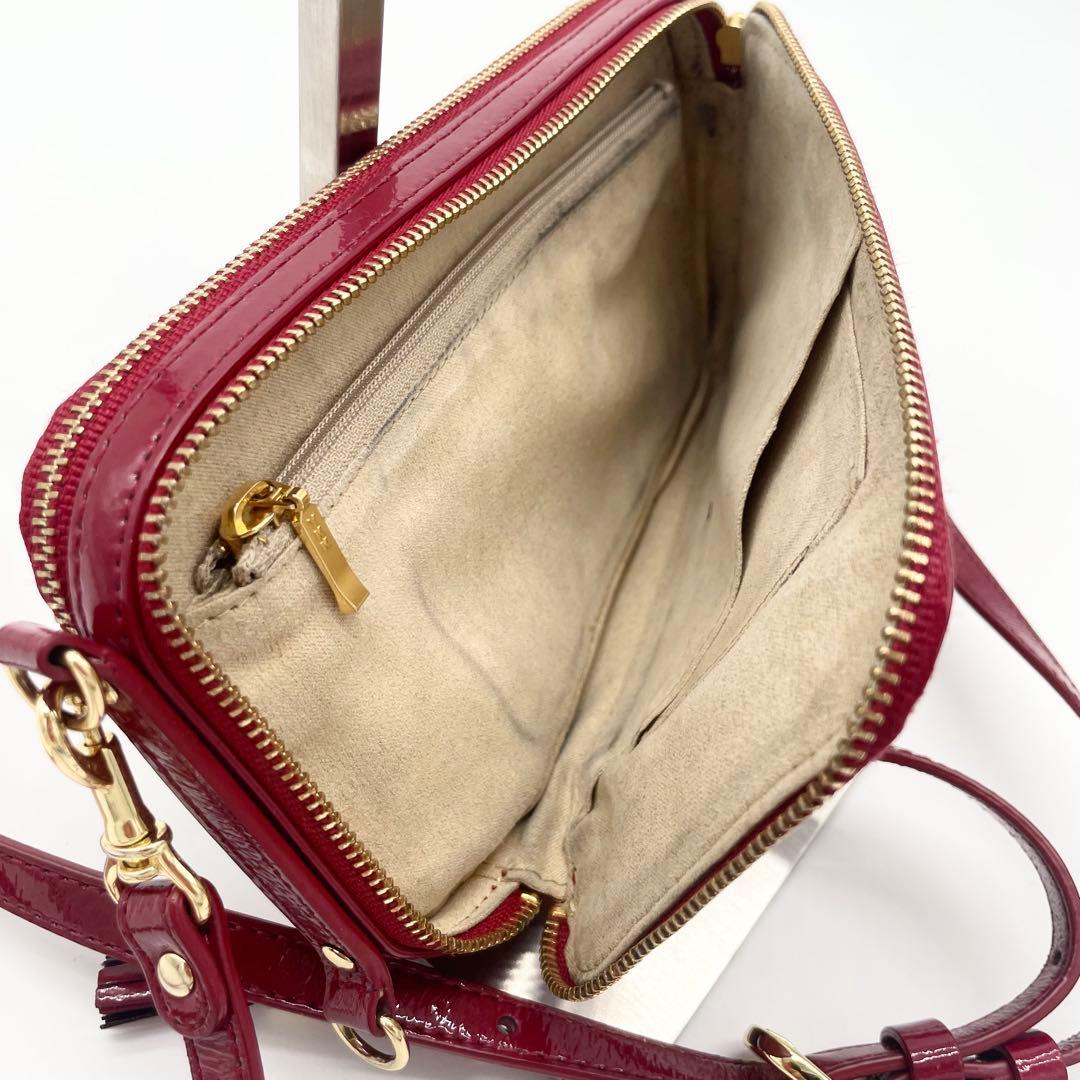 ATAO アミュレットケリー ショルダーバッグ　スマホ入れ　長財布 ルビー　赤