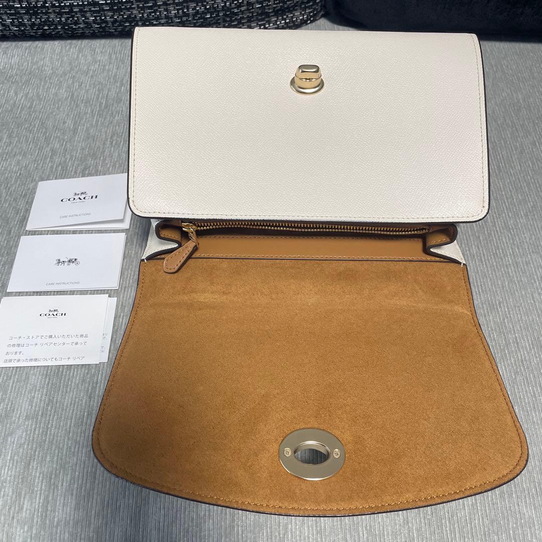 【美品】コーチ　ハンドバッグ　ショルダーバッグ　アイボリー